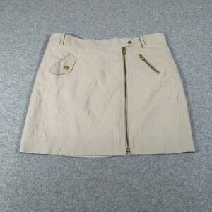 J.Crew‎ Mini Skirt Womens Size 6 Beige Linen Blend Preppy Minimalist